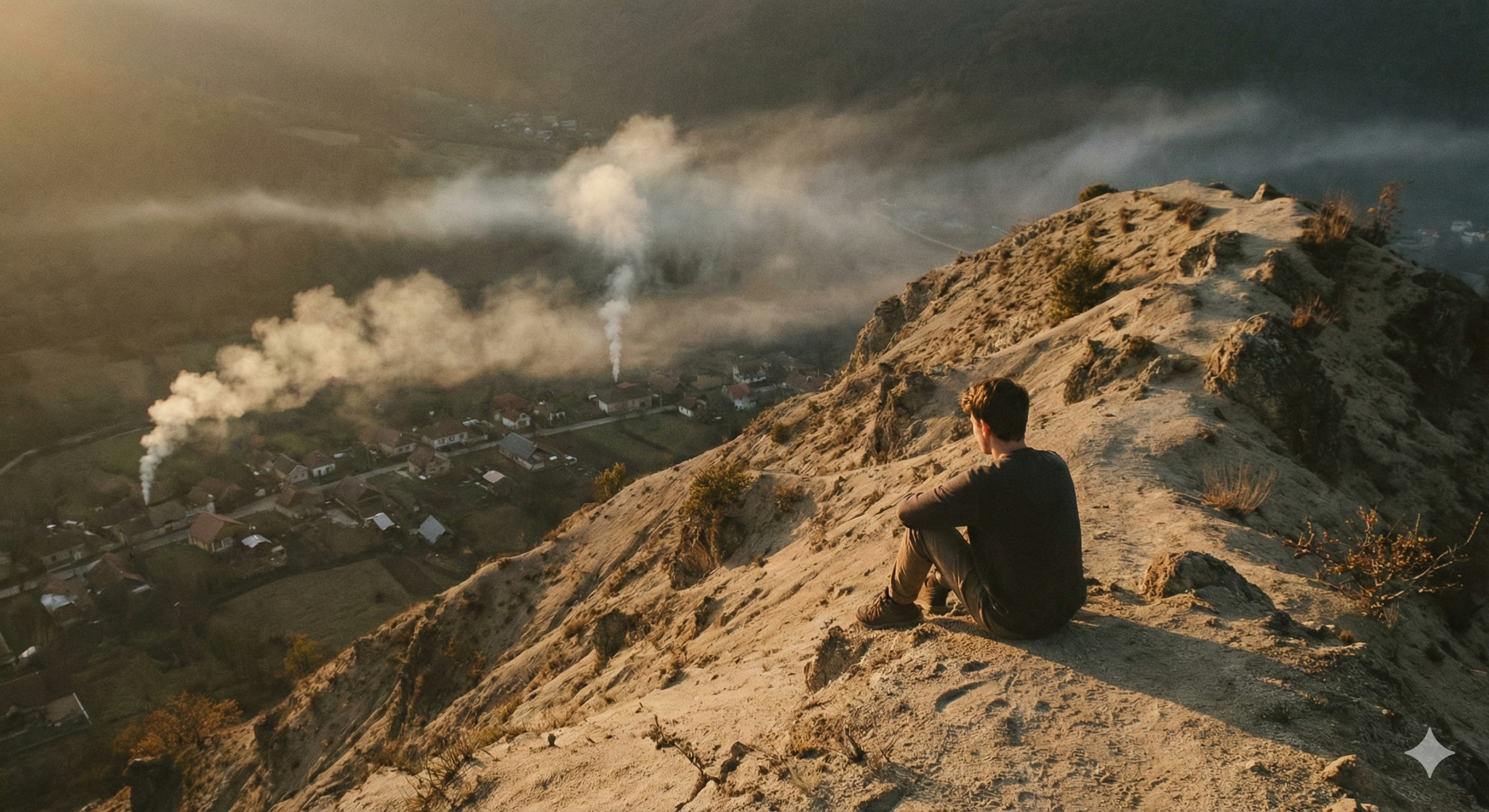 炊烟两叠，故乡已远